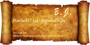 Barbély Jonatán névjegykártya